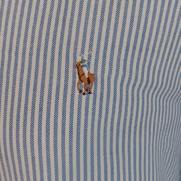 Blue Pin Striped Ralph Lauern Boy's Shirt - Picture 3 of 6
